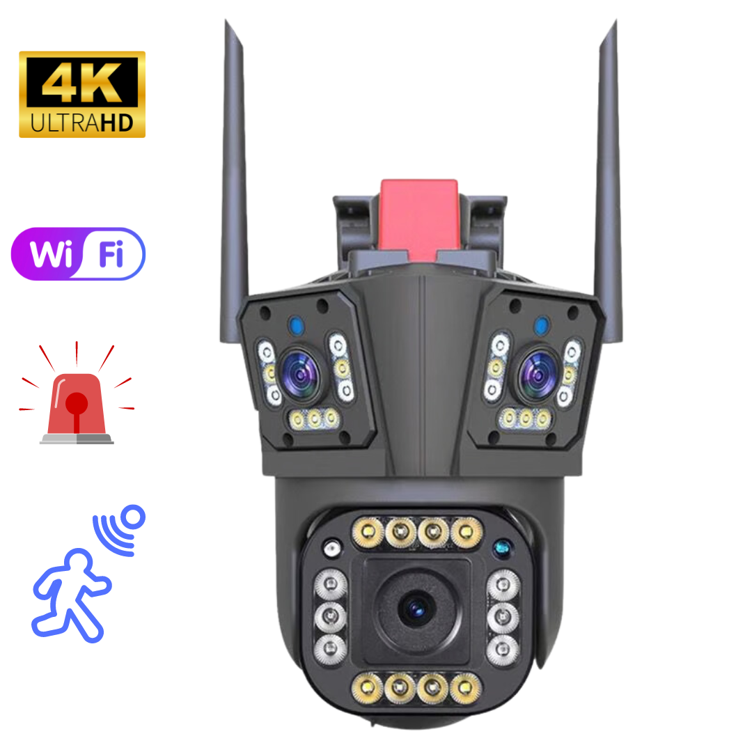CAMARA TRIPLE LENTE CON SIRENA