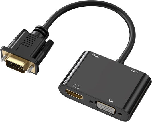 ADAPTADOR VGA MACHO A HDMI/VGA/AUX HEMBRA