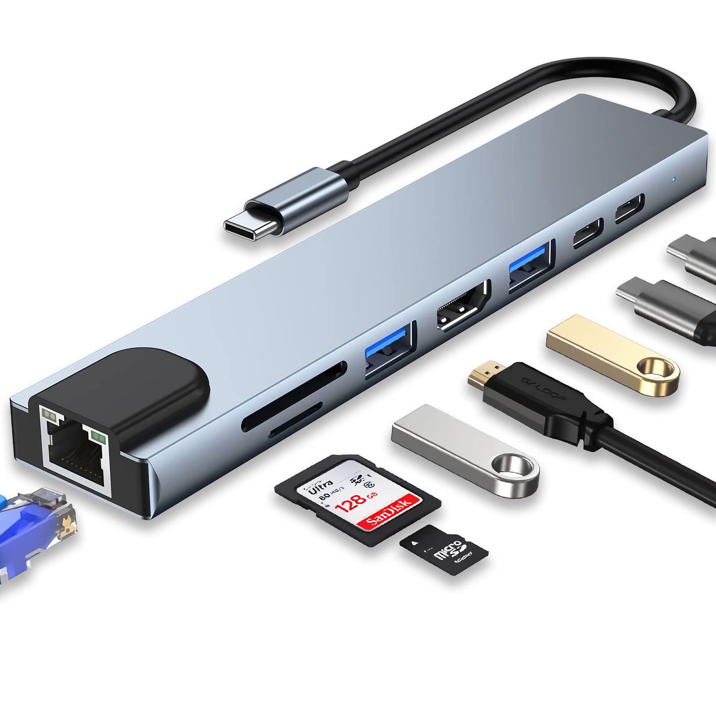 HUB 8 EN 1 TIPO USB/C